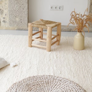 Large handwoven cream rug 6.5x10 feet, area rug, bedroom rug, living room rug, bohemian rug, nursery rug, rustic rug, machine washable rug
