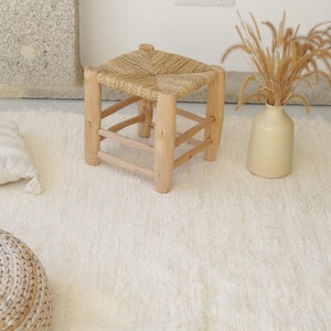 Large cream rug 6.5x10, cream area rug, living room rug, bedroom rug, bohemian rug, Scandinavian decor, recycled tapestry, écru tapis image 1