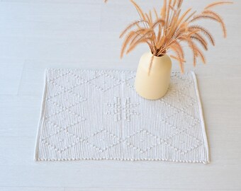 Mini light gray rug, gray rug, shower rug, bath mat, Portuguese rug, geometric rug, recycled rug, Scandinavian rug, entry rug