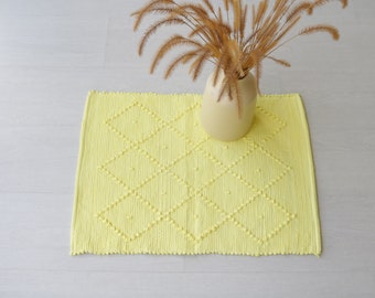 Mini gelber Teppich 40x60 cm, Duschteppich, Badteppich, Küchenteppich, Eingangsteppich, geometrischer Teppich, Duschteppich, Badteppich, gelber Teppich