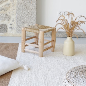 Large camel and pearl white rug 170x240cm, area rug, living room rug, bohemian rug, Portuguese rug, brown rug, bedroom rug