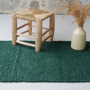 Medium handwoven green rug, soft rug, area rug, bohemian rug, Farmhouse decor, machine washable rug, green cotton rug, bedroom rug, bath rug image 9