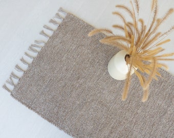 Runner rug light brown 200 cm, hallway rug, kitchen rug, bathroom rug, cotton rug, brown rug, brauner Läufer, brown carpets