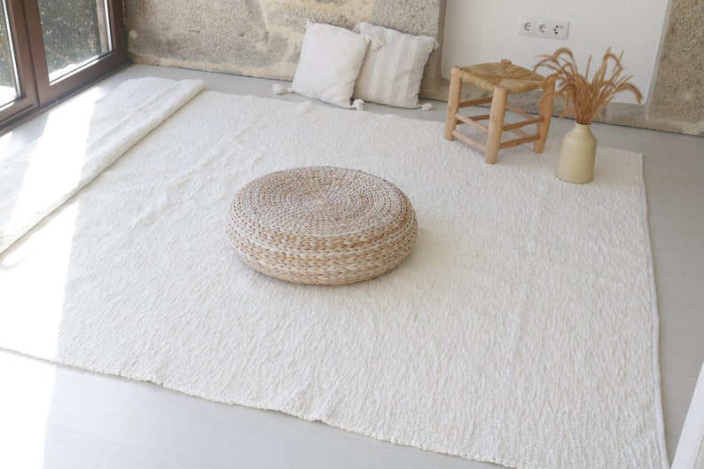 Extra large 200x300cm off white rug, area rug, pearl white living room rug, bohemian rug, soft rug, Farmhouse decor, modern organic rug image 3