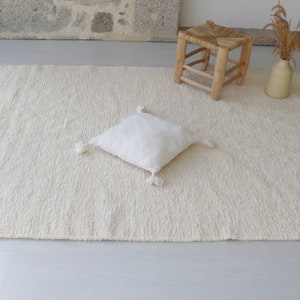 Großer handgewebter cremefarbener Teppich 140x200 cm, Wohnzimmerteppich, cremefarbener Teppich, weicher Teppich, Kinderzimmerteppich, Boho-Dekoration, Boho-Teppich, Tapis de Salon Bild 10