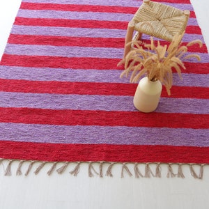 Large Red and Purple Rug 140x200cm, Living Room Rug, Colored Rug ...
