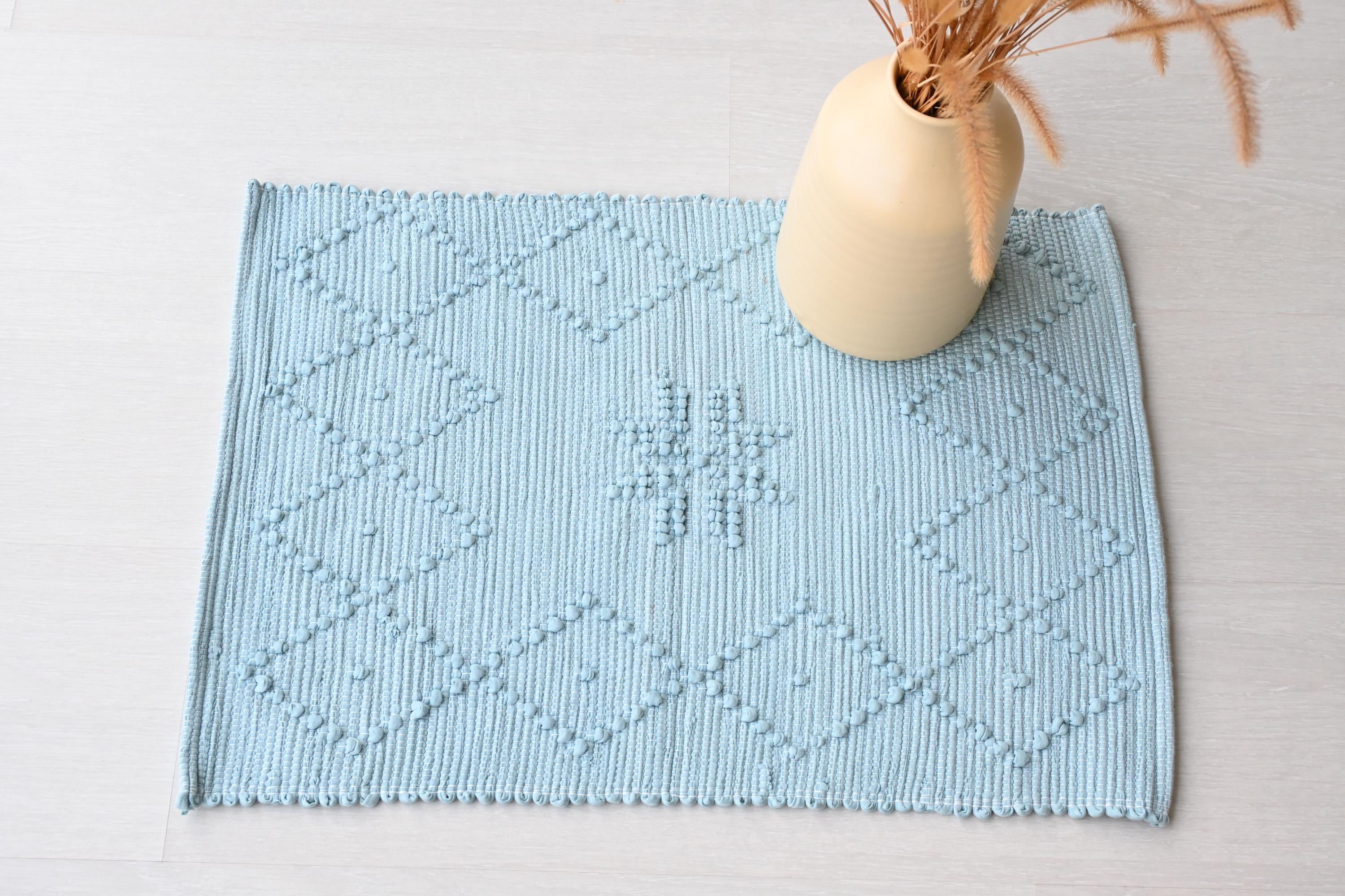 Mini tapis bleu, tapis de douche, tapis de salle de bain, tapis d'entrée, tapis à fleurs, tapis géométrique, tapis lavable, tapis portugais, mini tapi