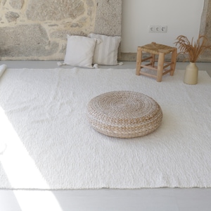 Extra large 200x300cm off white rug, area rug, pearl white living room rug, bohemian rug, soft rug, Farmhouse decor, modern organic rug image 4