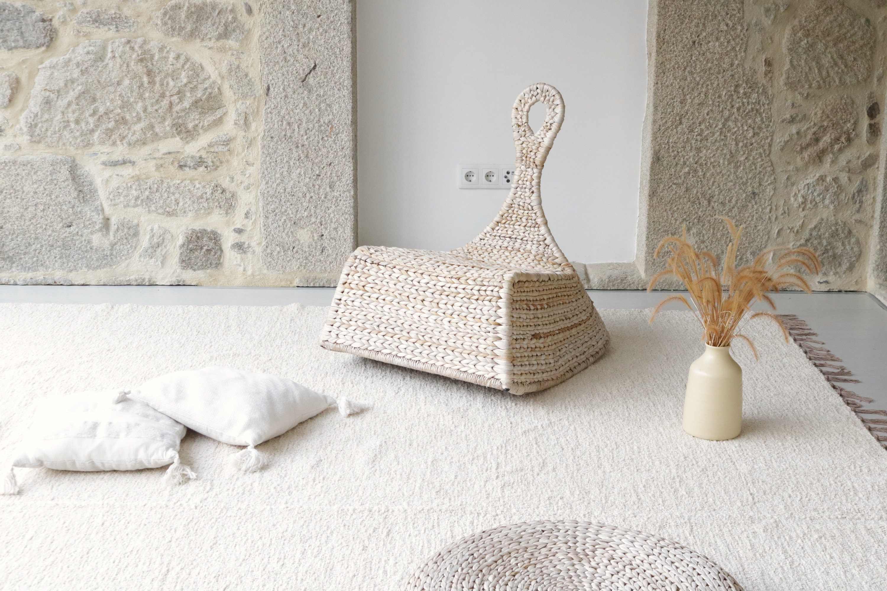 Cream rug 300x400cm , cream area rug, woven rag rug, living room rug, bedroom rug, bohemian rug, unique rug Scandinavian rug, beiger Teppich