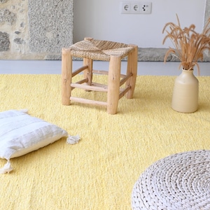 Large light yellow rug 170x240 cm, butter yellow rug, living room rug, bedroom rug, boho decor, kids rug, contemporary rug, neutral color rug