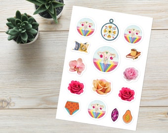 Foglio adesivo Girl Power. Adesivo utero. Utero floreale. Femme. Empower Donna. Amor proprio, Mestruazioni, Rose