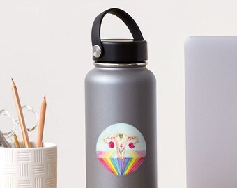 Adesivo utero, adesivo floreale utero, adesivo utero acquerello, corpo donna, donna empower donna, portable auto love sticker utero. Mestruazione