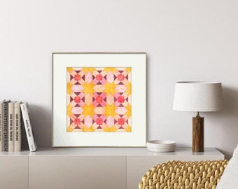 Stampa artistica/Stampa artistica/Geometria sacra/Arte islamica/Stampe/Illustrazione/Acquerello/Pittura ad acquerello/Arredamento e casa