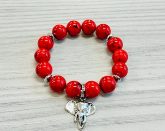 Delta Sigma Theta Inspired Elephant Charm Bracelet