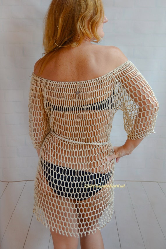 gold mesh beach dress