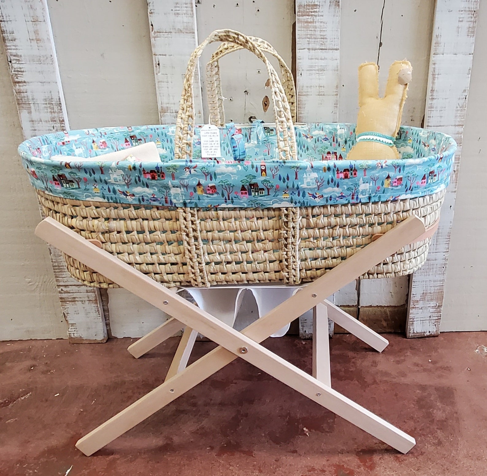 Moses Basket Stand Folding Style Natural Hemlock Wood With Etsy