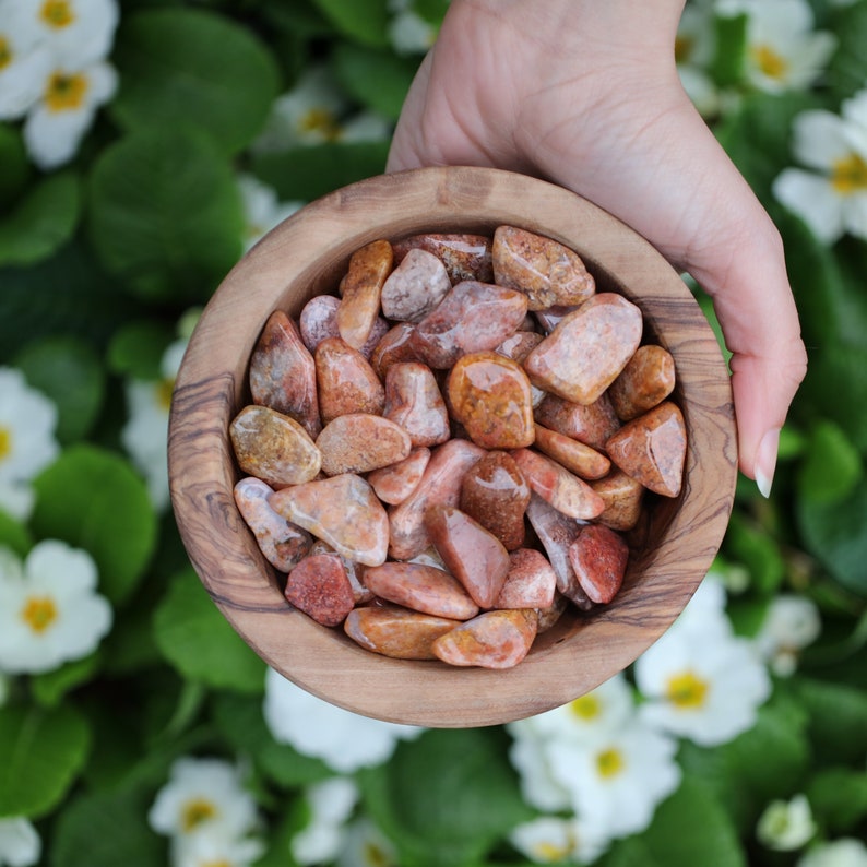Pink Moss Agate Tumble Stone | Etsy