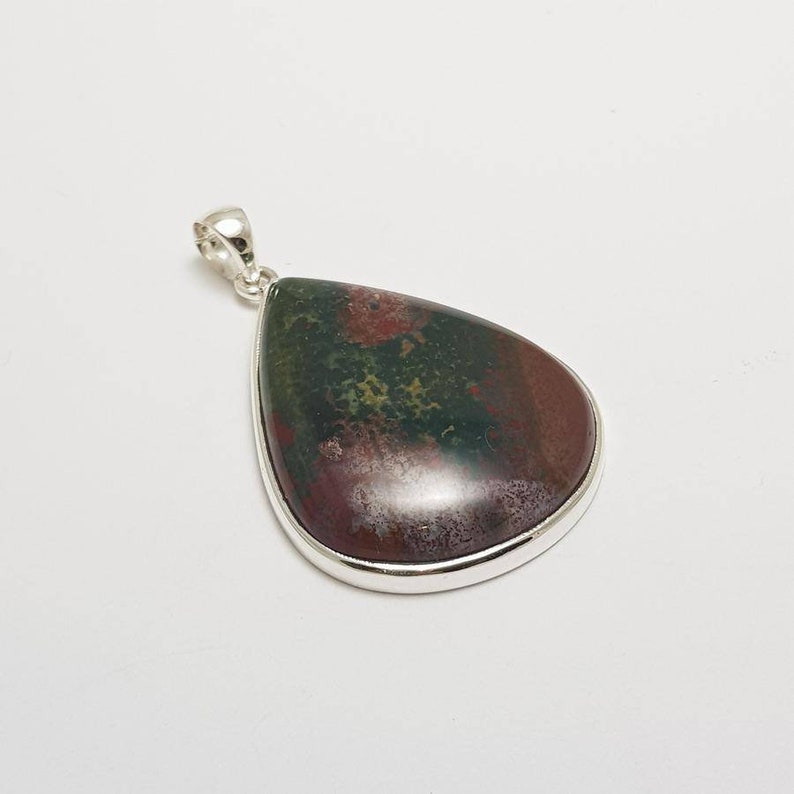 Bloodstone AAA Grade Crystal Pendant #1 Highest Form Of Sterling Silver 925