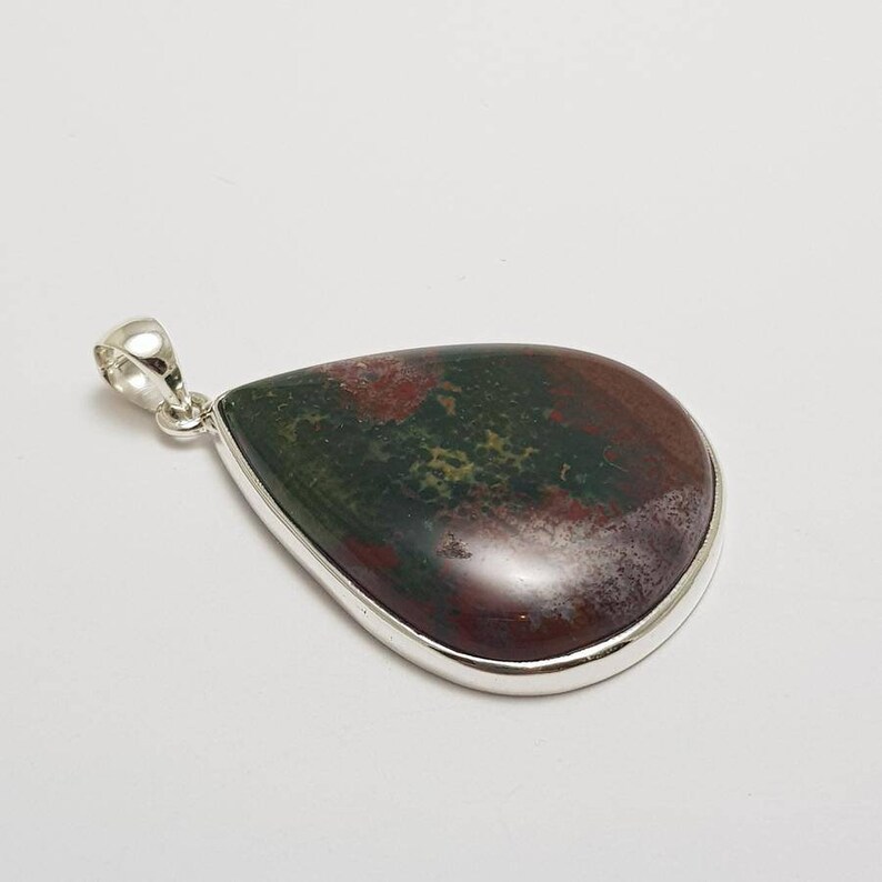 Bloodstone AAA Grade Crystal Pendant #1 Highest Form Of Sterling Silver 925