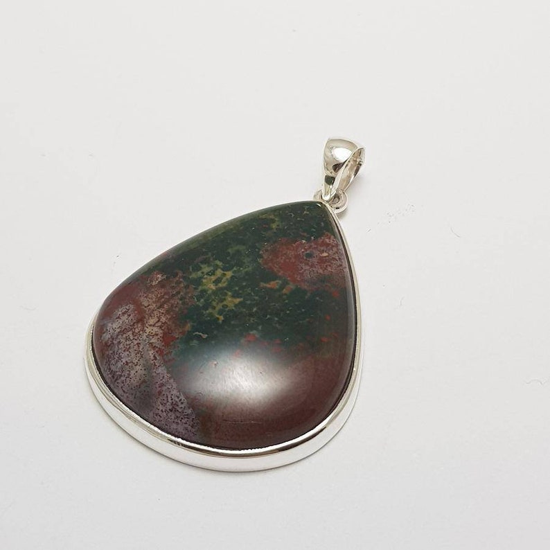 Bloodstone AAA Grade Crystal Pendant #1 Highest Form Of Sterling Silver 925