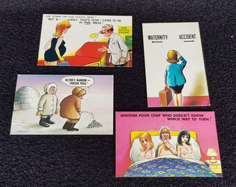 Small collection of vintage novelty postcards all from the 'Comic' series
