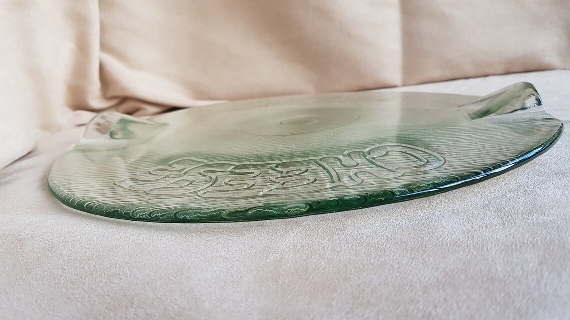 Large Round Glass Cheese Board Etsy UK