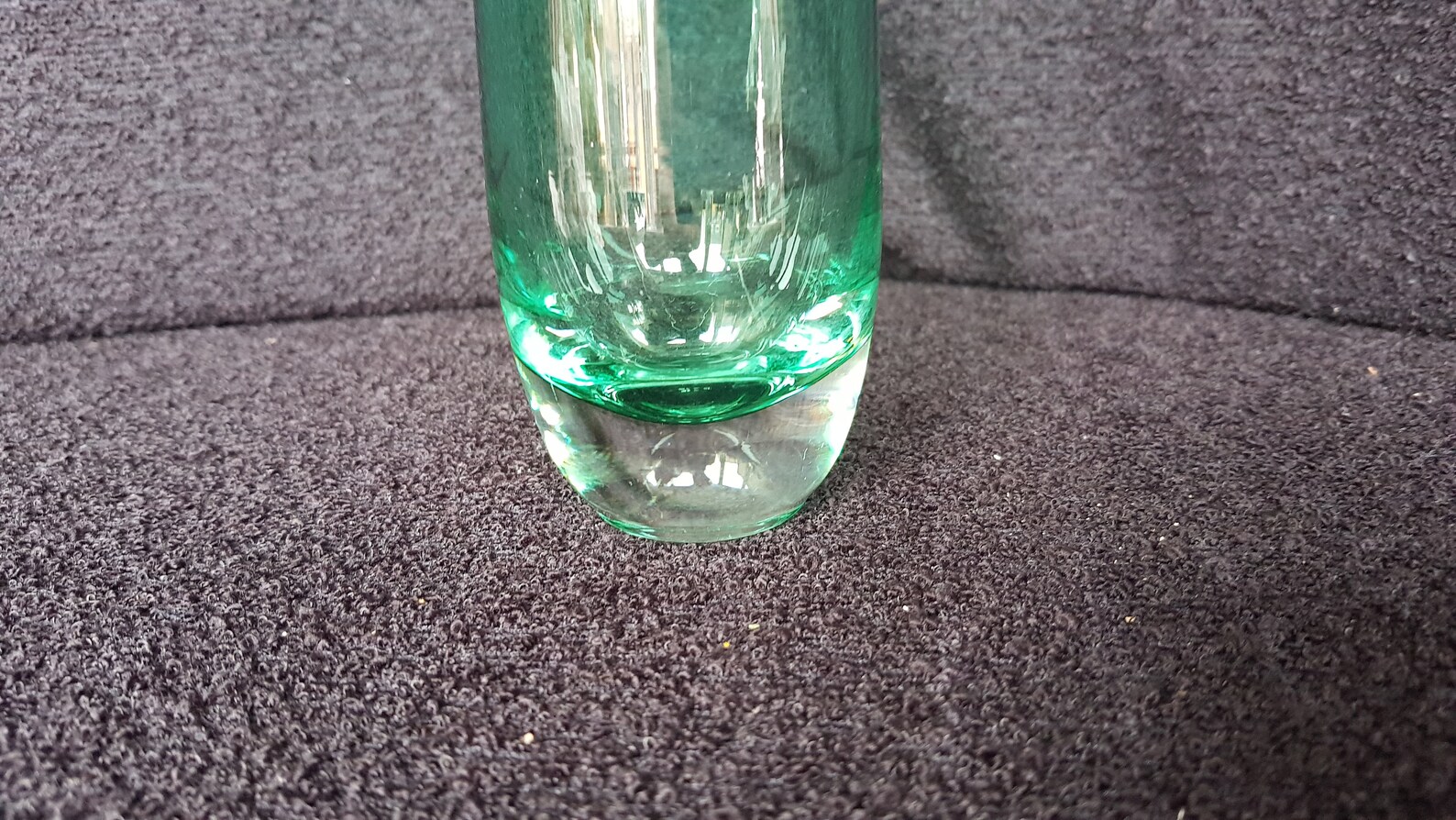 Chunky Based Green Clear Glass Vase Etsy UK