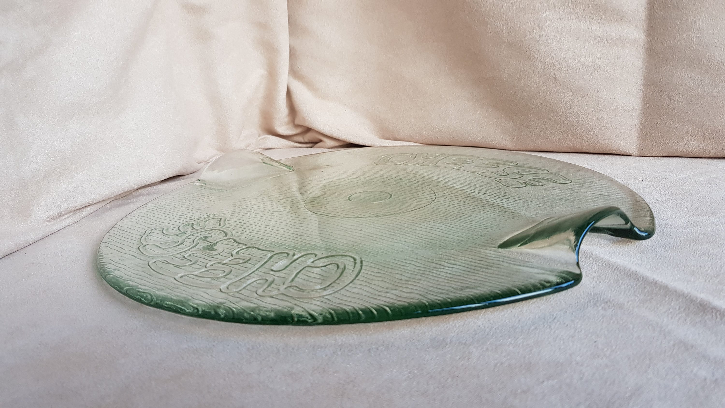 Large Round Glass Cheese Board Etsy UK