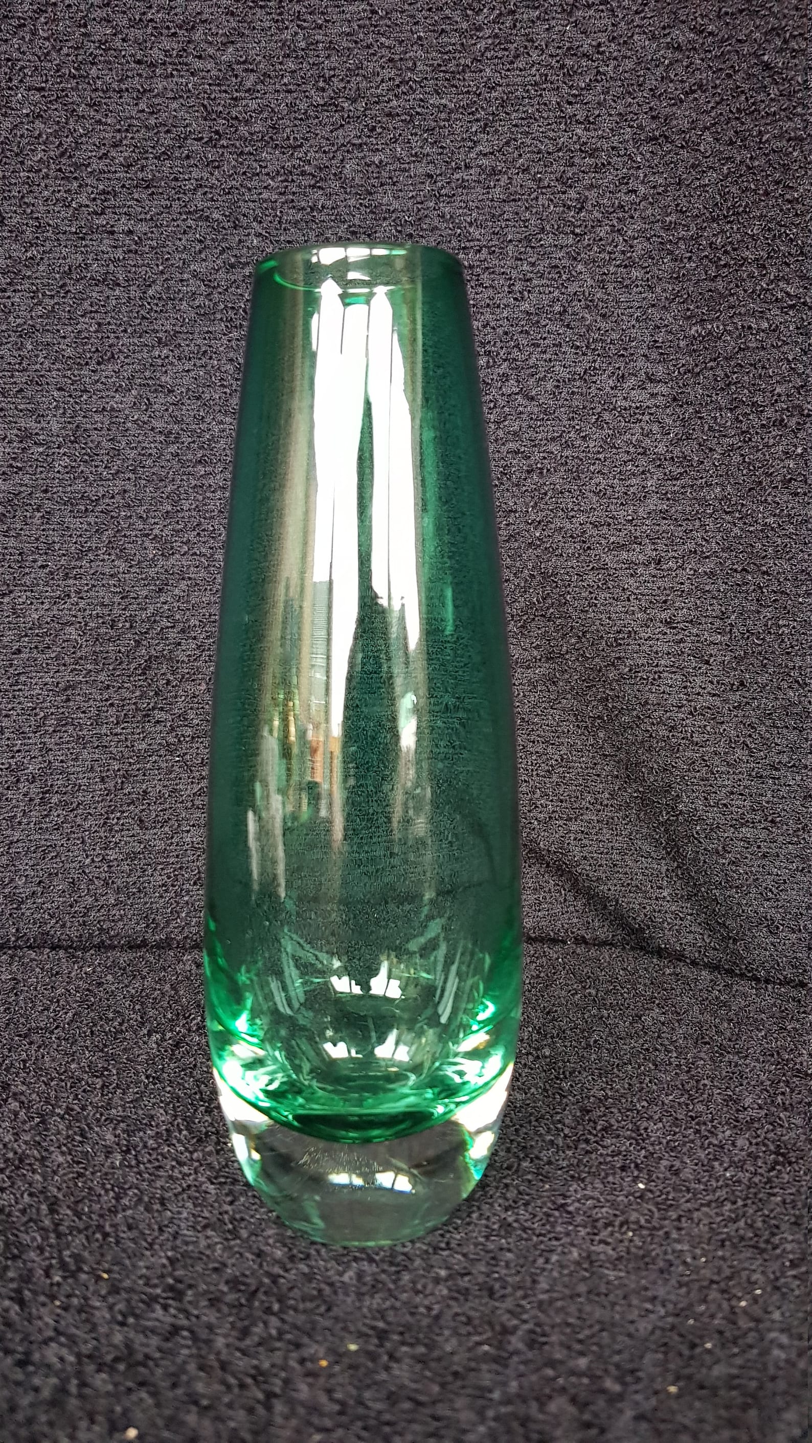 Chunky Based Green Clear Glass Vase Etsy UK