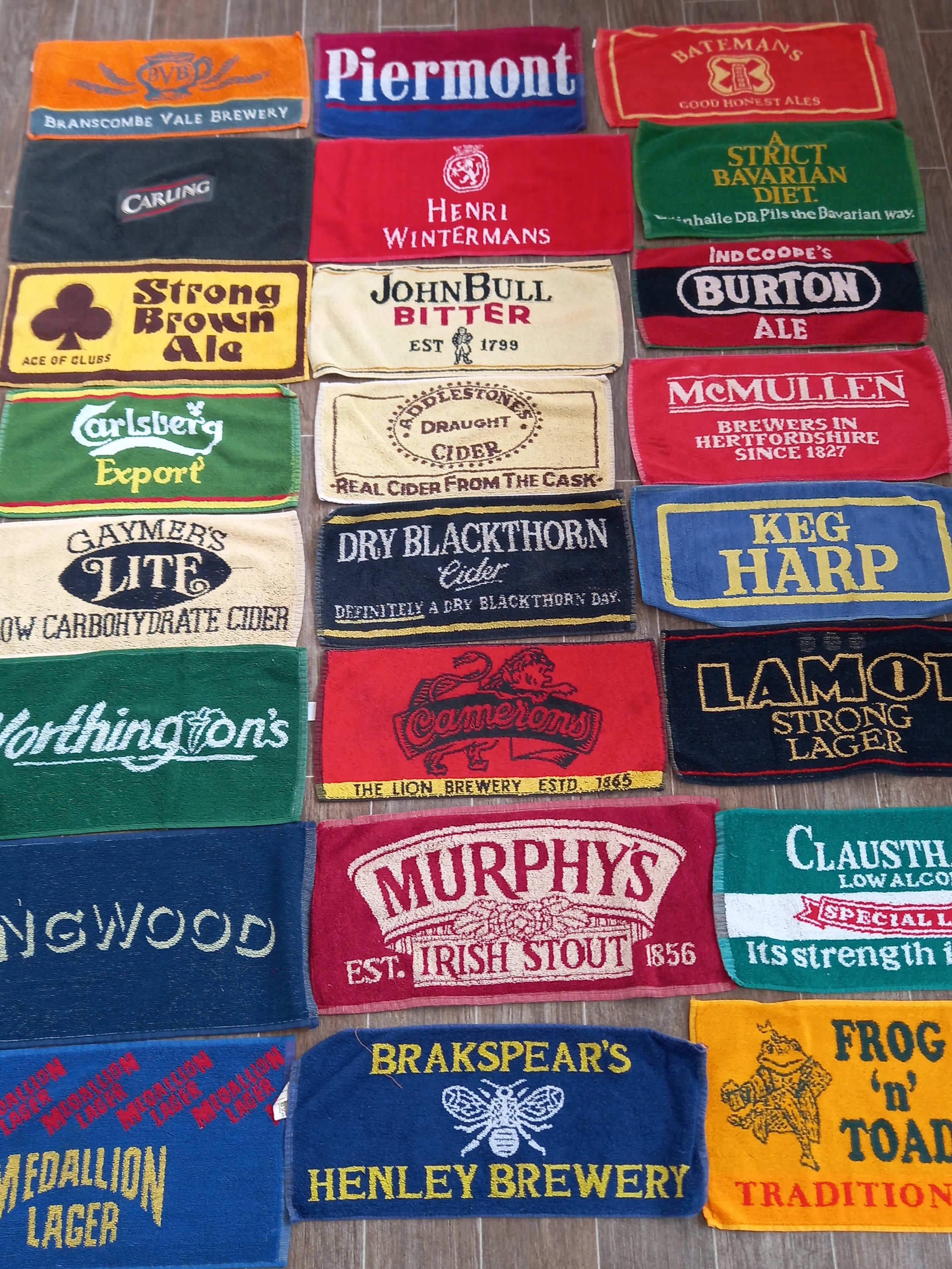 Vintage pub beer/bar towels. Etsy