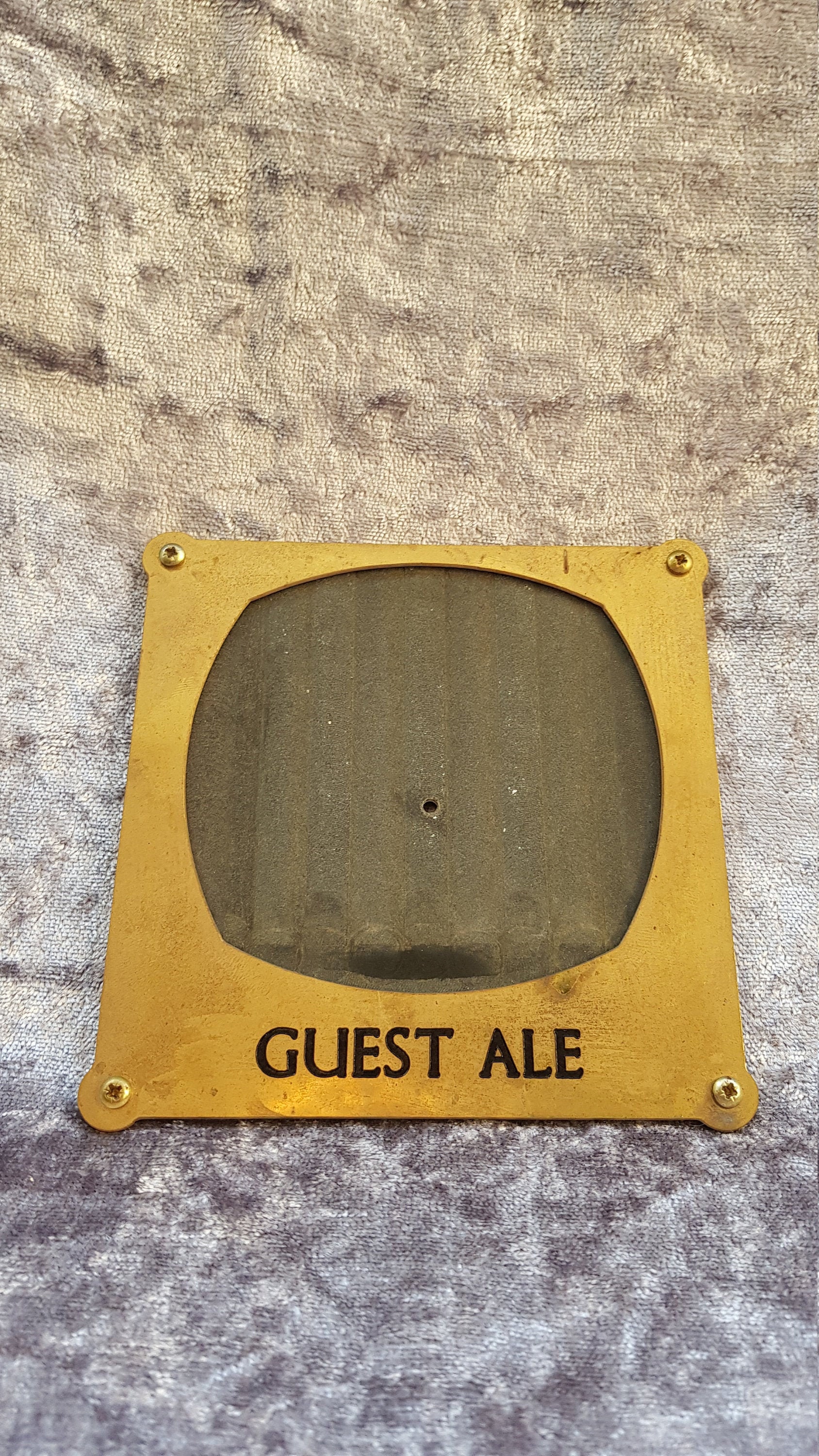 Brass guest ale beer mat holder Etsy