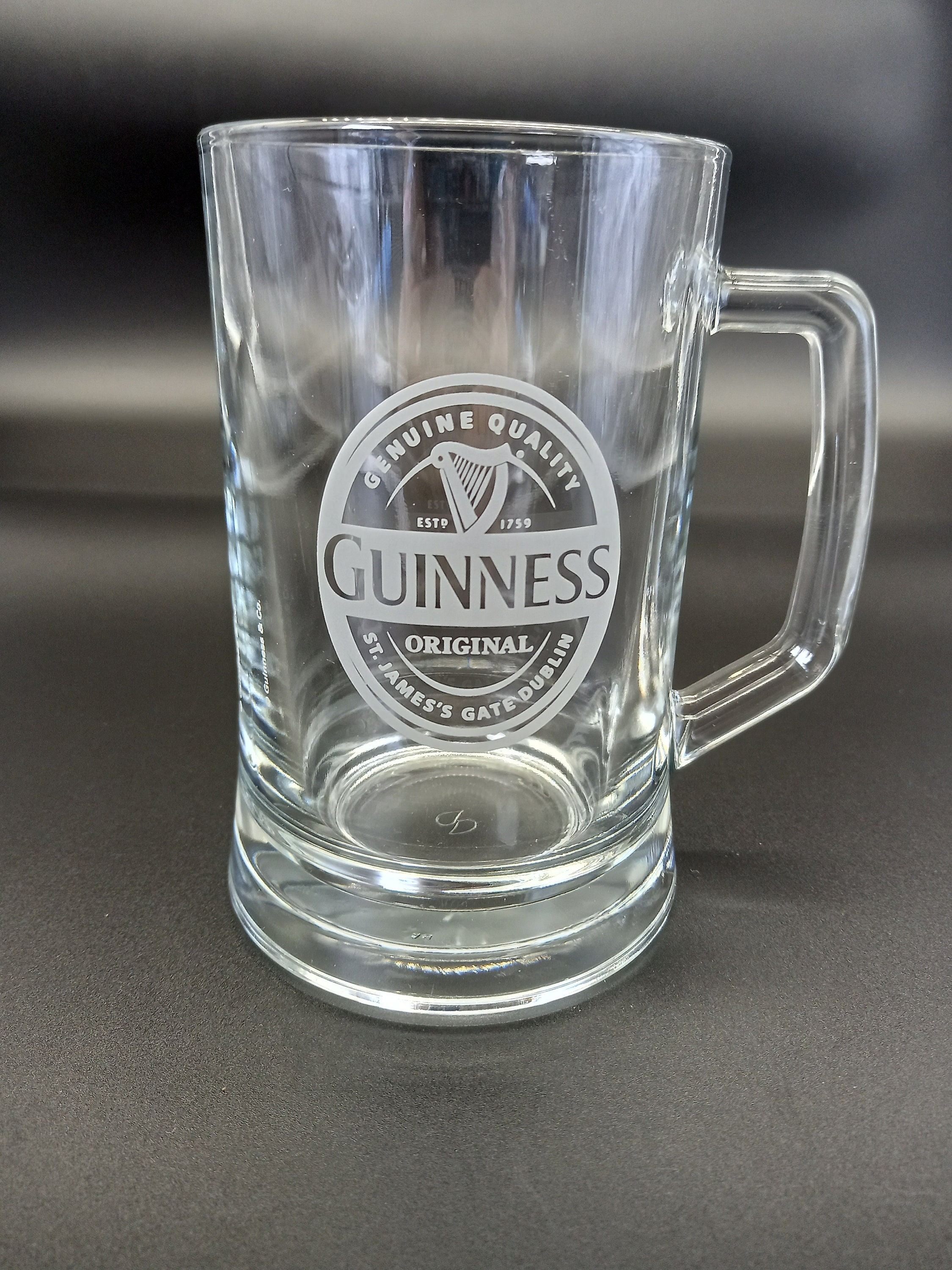 Guinness Beer Glass, Draught Pint Glass With Crown Mark, Advertising Glass,  Home Bar Accessory, Father's Day Gift, Man Cave Gift 