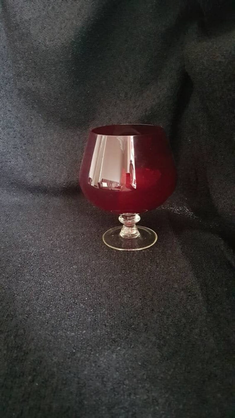Red brandy glass vase Etsy