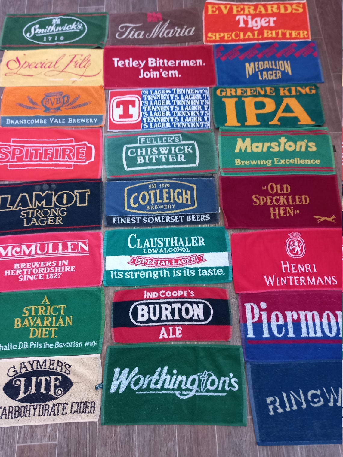 Vintage pub beer/bar towels. Etsy