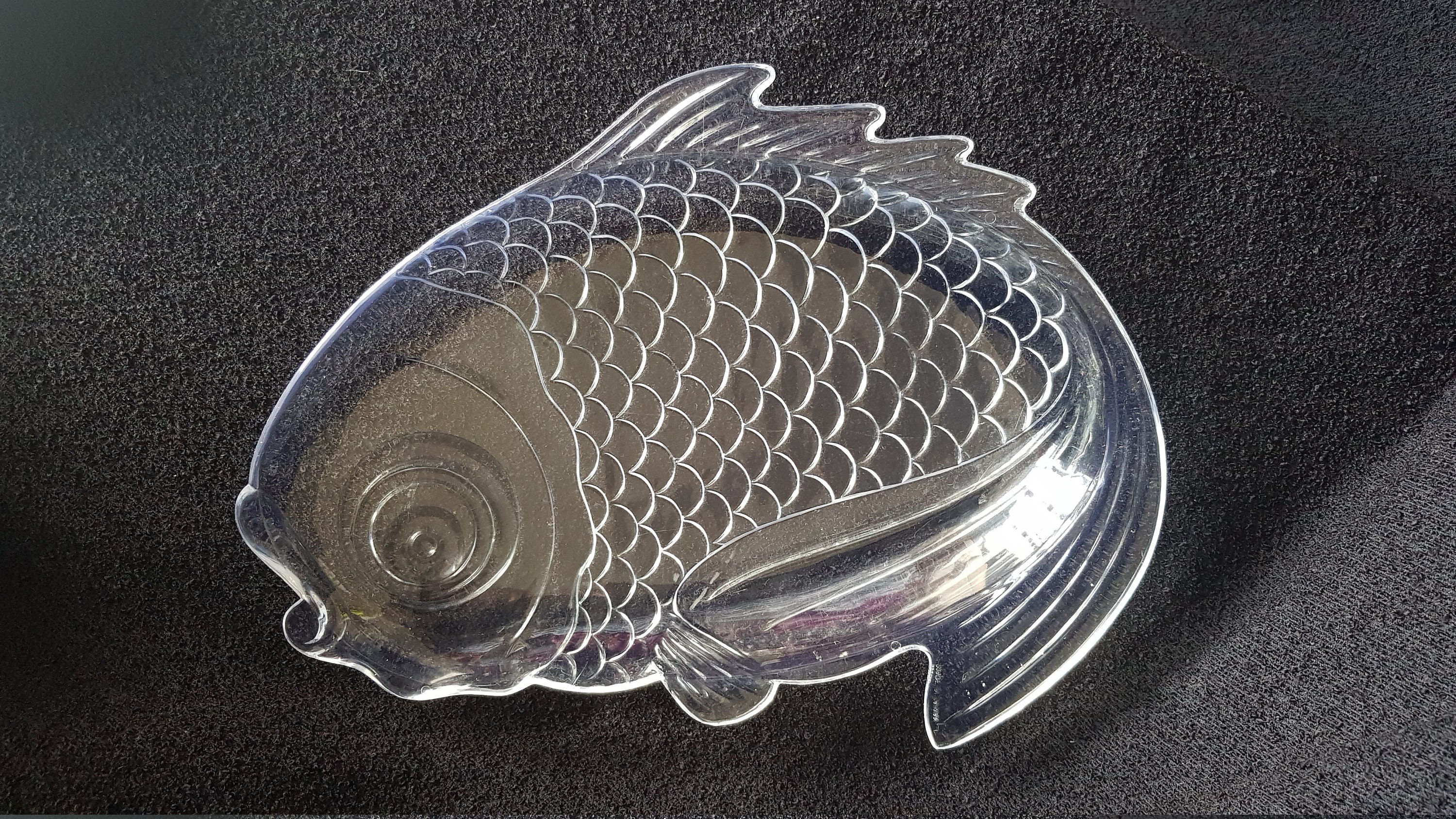 Retro clear plastic fish shaped tray/dish Etsy