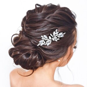 Opal crystal hair comb, Bridal hair piece, Wedding rhinestone pin