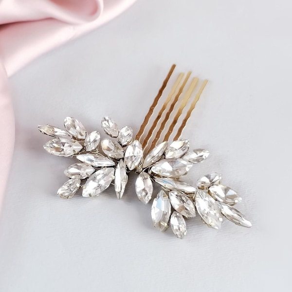 Bridal hair comb for wedding, Head piece for bride with rhinestone, Crystal hair pins