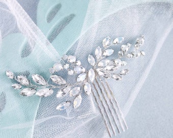 Bridal hair comb for wedding Piece for bride, Opal hairpiece head piece, crystal headpiece