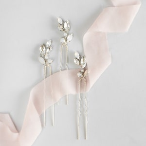 Crystal hair pins for wedding Bridal hair piece, Opal headpiece for bride or bridesmaids
