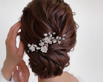 Épingles à cheveux de mariée pour mariage, morceaux de fleurs et bijoux floraux