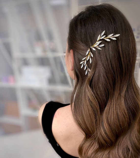 Crystal Bridal Hair Pins: Wedding Hair Pieces, Gold or  display picture 3