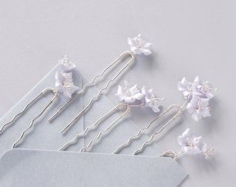 Brautblumen Haarnadeln, Hochzeitsstücke mit Blumen, Clips für eine Brautjungfer, Geschenkset