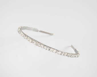 Tocado de novia de cristal CZ, tiara de boda para novia, pieza de cabello con cuentas de circonita cúbica