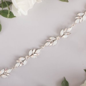 Ceinture de mariée pour mariage, ceinture en cristal opale pour mariée avec strass, ceinture de robe de mariée