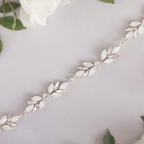 Bridal Belt for Wedding, Opal Crystal Sash for Bride With  display picture 1