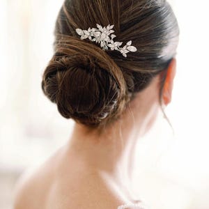 Peineta de novia para boda, pieza de pelo de cristal CZ