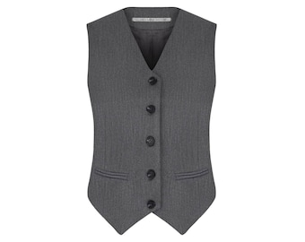 Gray Women Vest, Formal Vest, Women Office Suit, Three Pieces Suit, Business Suit, Work Wear, Church Suit, Wedding Guest Look