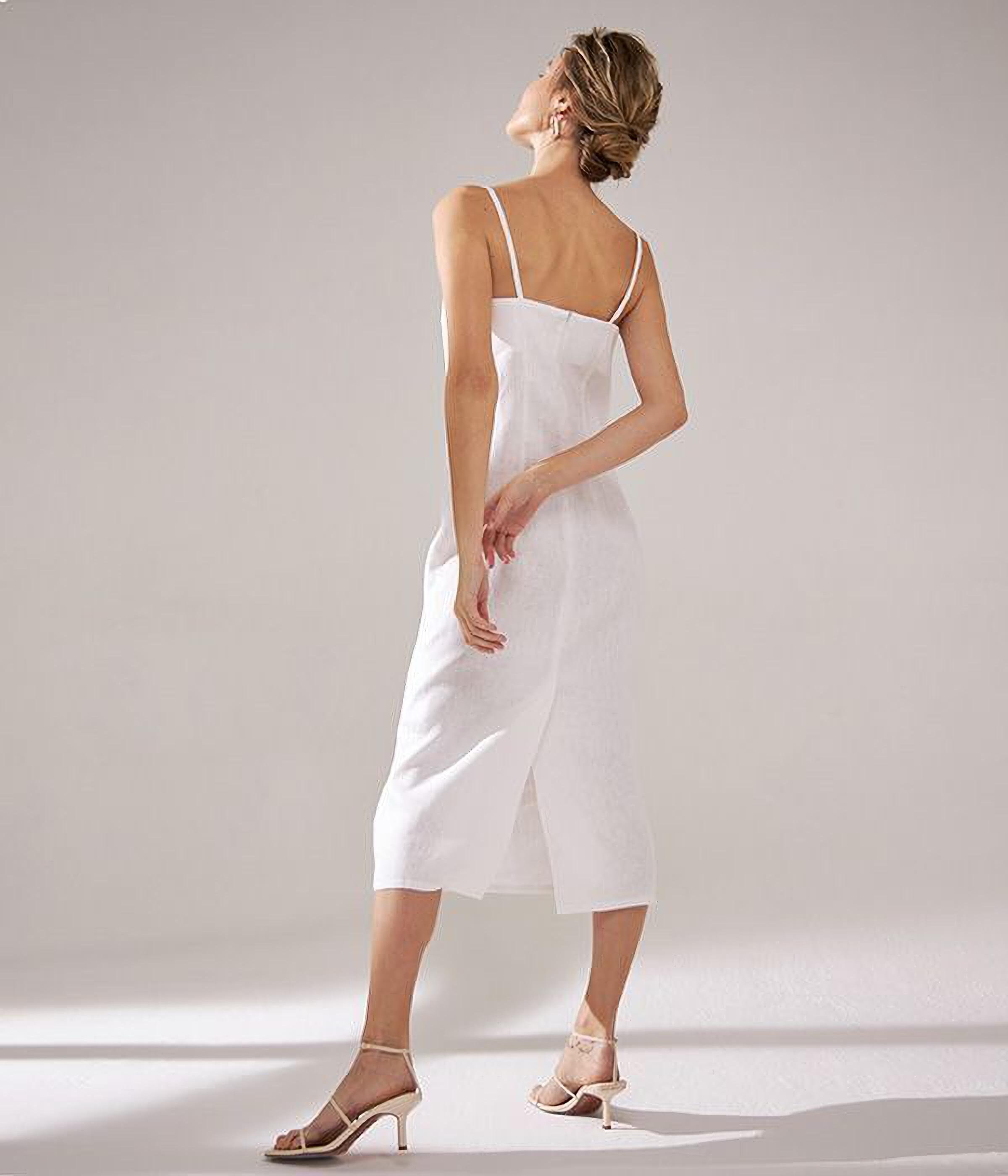 White linen slip dress Linen dress summer dress slip dress Etsy