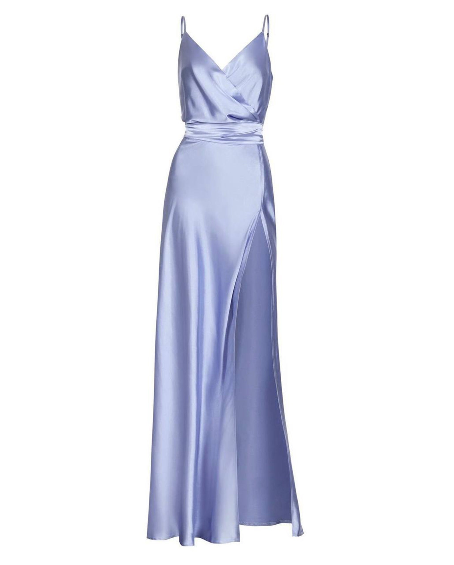 Light Blue Silk Slip Maxi Dress With Slit Blue Midi Dress Bare - Etsy