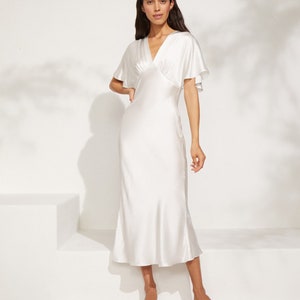 Gretta Bridesmaid Slip Dress, Women Slip Dress, Slip Dress, Summer Dress, Simple Dress, Midi Dress, Wedding Guest Dress image 8